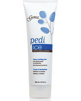 Gena Pedi Ice Deep Cooling Gel, 8.5 oz with eucalyptus and menthol to revitalize and refresh tired feet.