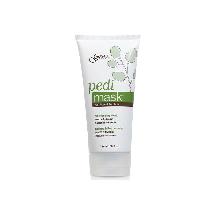 Gena Pedi Mask, 6 oz moisturizing mask with algae and aloe vera to soften and rejuvenate feet.