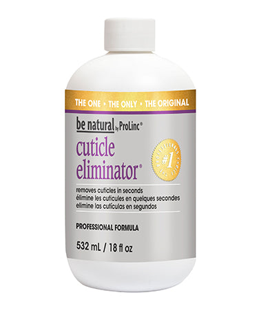 be natural Cuticle Eliminator 18 oz, professional strength formula that removes cuticles in seconds.