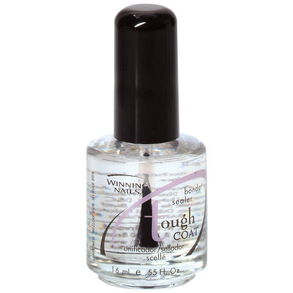 Winning Nails Tough Coat Bonder & Sealer for long-lasting nail color, providing a strong, chip-resistant finish.