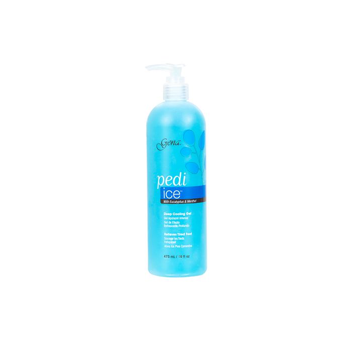 Preview  of Gena Deep Cooling Pedi Gel in a 16-ounce pump bottle with labeled product information